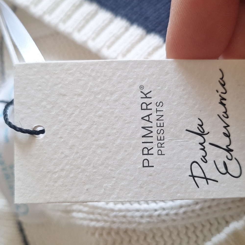 Primark Cream and Black V-Neck Cable Sweater Size L- New With Tags - Picture 10 of 10
